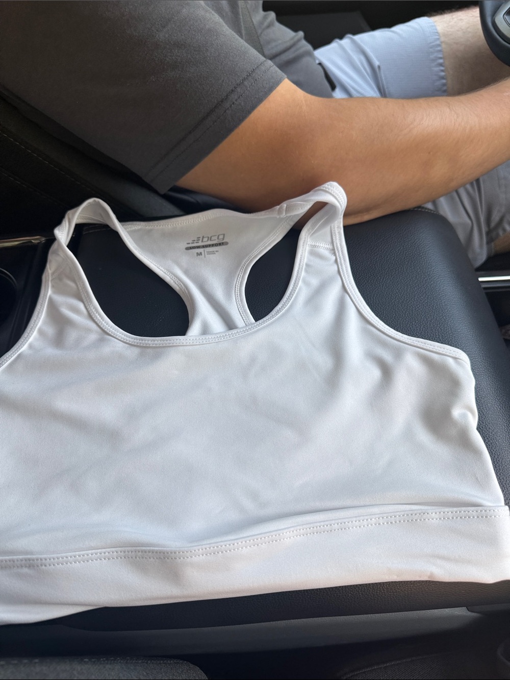 bcg White Racerback Sports Bra - Medium Support